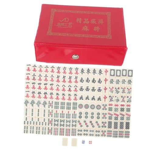 KONTONTY 1 Satz Kleines Mahjong-kit Mini-Mahjong-Spielzeug Mini-Mahjong-Fliesen Mini-Mahjong-kit Mahjong-Tisch Lustiges Mahjong-kit Spielzeug Für Die Reise Mini-spielekonsolen Majiang Pu von KONTONTY