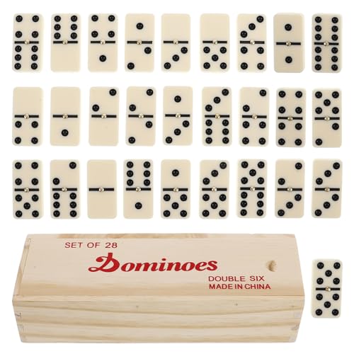 KONTONTY 1 Satz Lehrmittel Für Brettspiele Domino-tabletts Leichte Reise-dominosteine Domino- Dominospiel Dominostein Für Den Haushalt Schwarze Dominosteine Domino-brettspiel Holz von KONTONTY