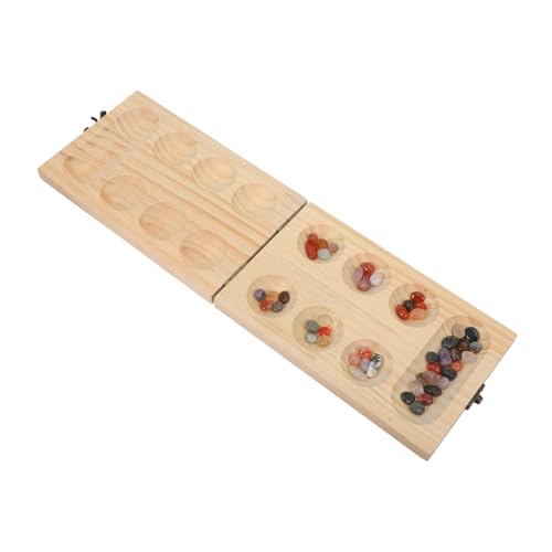 KONTONTY 1 Satz Mancala-brettspiel Schachbrett Spielsachen Mancala-Spiel Für Zu Hause Mancala-Steine Tragbare Mancale Denkendes Puzzlespiel Mancala-Spiel Mit Steinen Mancala-Schach Holz von KONTONTY