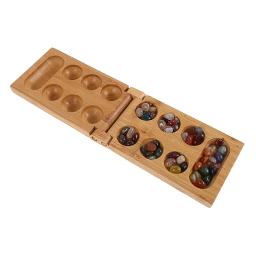 KONTONTY 1 Satz Mankala Reisespiel brettspiel Erwachsenen familienspiel Schachbrett Mancala-Spiel für Brettspiele aus Holz Mancala-Brett Bambus von KONTONTY