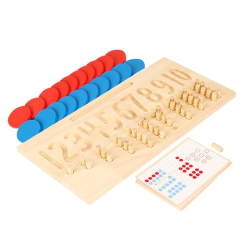 KONTONTY 1 Satz Mathe-Spielzeug Nummer Zahlenzähltafel Mathematische Manipulationen kindererziehung aufklärung Kinder Kid Toys passendes Spielzeug für Kinder Spielzeug aus Holz Papier Khaki von KONTONTY