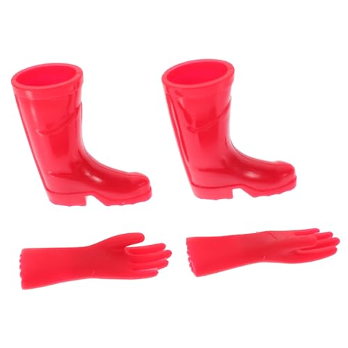 KONTONTY 1 Satz Mini-Regenstiefel-Handschuhe Mikro-Weihnachtsstiefel Puppenhausdekoration für Kinder kindergeschenke puppenhaus DIY zubehör Mini-Hausregenstiefel Miniatur Modell von KONTONTY