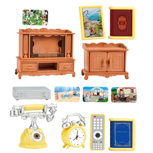 KONTONTY 1 Satz Miniaturmodelle Mini-Puppenmöbel Puppenhaus-Puppenmöbel Miniaturschrank Miniaturmöbel Spielzeug für Kinder kinderspielzeug Mini-Fernseher Miniaturvorräte Plastik Orange von KONTONTY