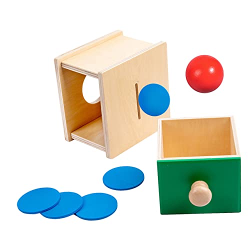 KONTONTY 1 Satz Münzbox Münzspielzeug Für Spielzeugkisten Kognitives Babybälle Münzspielzeug Kinderspielzeug Kugelspielzeug Motorik-trainingsspielzeug Holz von KONTONTY