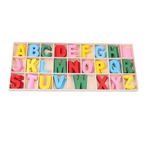 KONTONTY 1 Satz Pädagogisches Spielzeuge Tragbares Holzalphabet Lernspielzeug Buchstabenspielzeug Aus Holz Hölzern von KONTONTY