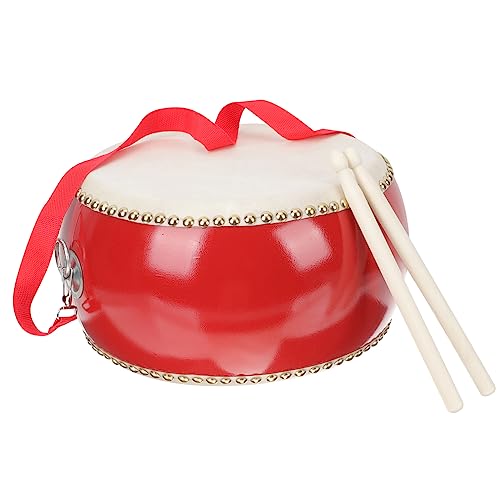 KONTONTY 1 Satz Percussion aus Rindsleder Handtrommel mit Trommelstock Chinesische Trommel kinderinstrumente Kinder musikinstrumente Musikspielzeug für Babys Kinderspielzeug Kinder trommeln von KONTONTY