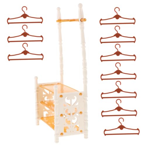 KONTONTY Puppenkleidung Outfits Für Kleinkinder Mini Kleiderbügel Rack Puppe Möbel Lagerung von KONTONTY