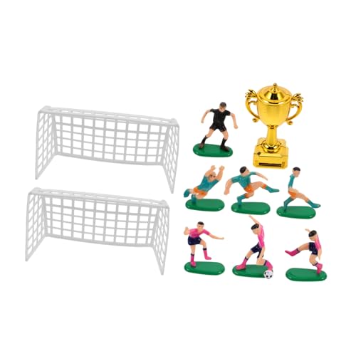 KONTONTY 1 Satz Puppenhaus-fußballmodell Tischfußballspiel Fußball-strumpffüller Miniatur Fußball-minifiguren Fußball-spielzeugsets Dekorationen Fußballtor Plastik Wiederverwendbar von KONTONTY