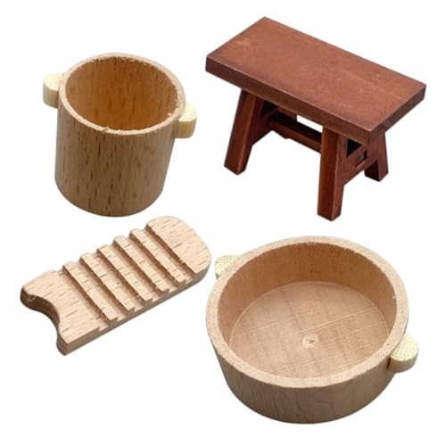 KONTONTY 1 Satz Puppenhausdekoration Camper Feengarten Zubehör Figuren Miniaturzubehörbücher Mini-Food- Kinderspielzeug Lebewesen Bad Mini- Mini-Essen Gießen Holz von KONTONTY