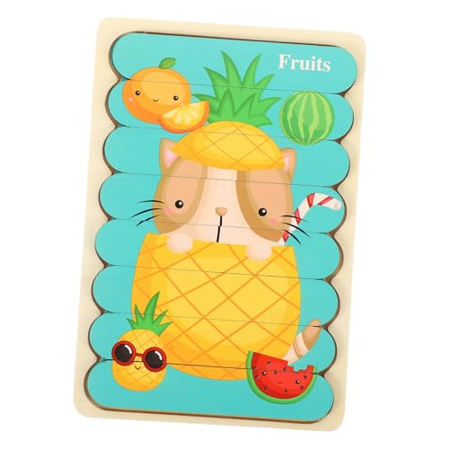 KONTONTY 1 Satz Puzzle für Kinder Rätsel für Kleinkinder Babyspielzeug Puzzle für Kleinkinder Gemüse-Obst-Puzzle-Spielzeug Spielzeug Lernspielzeug für Kinder Lernpuzzle hölzern von KONTONTY