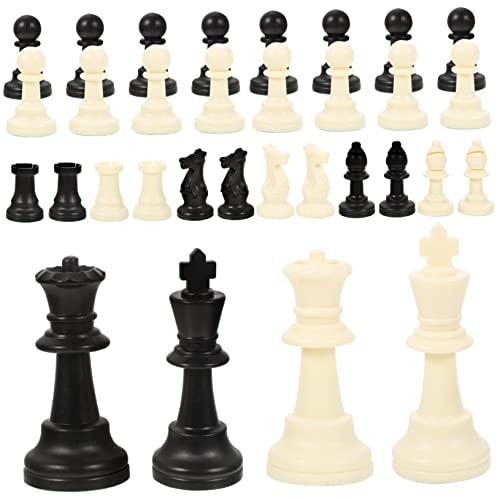 KONTONTY 1 Satz Schachfiguren Schachbrett Schach Denksport-Spiel Schachuhr Schach für Brettspiel Schach Ersatz Schach zubehör Chess Pieces Schachspiel p.p. Schach Brettspiele Bauern Plastik von KONTONTY