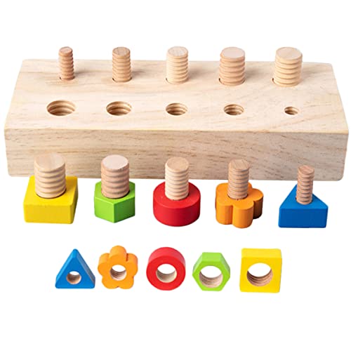 KONTONTY Aktivitätswürfel Baby 1 Satz Schraube Babyshowergeschenk Kindergarten Geschicklichkeitsspielzeug Puzzlespielzeug Kinderspielzeug Formblock Für Die Frühe Bildung Lernspielzeug Hölzern Colorful von KONTONTY