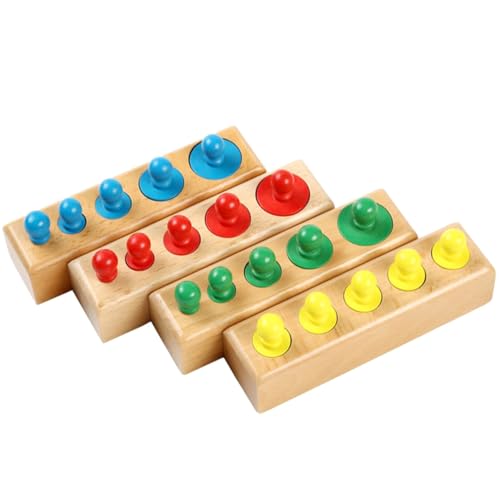 KONTONTY Holzspielzeug 1 Satz Sockel Zylindrisches Kinderspielzeug Für Für Toys for in Zylinderform Lernen Hölzern Colorful Mathe Spielzeug Kinder von KONTONTY