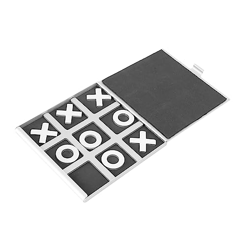 KONTONTY 1 Satz Spiel Schach XO Schach Puzzle kinderpuzzle Puzzle für familienspiele Ludo brettspiel Mind Game Lernspielzeug Nullen und Kreuze Spiel Zehenspiel Aluminium Black von KONTONTY