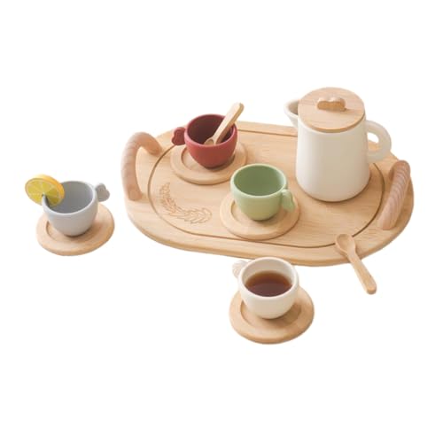 KONTONTY 1 Satz Teetassenspielzeug Tea-time-spielset Miniaturdekor Hausspielzeug Kinderspielzeug Miniatur-teegeschirr Miniaturgeschirr Winziges Hausdekor Miniatur-Ornamente Hölzern von KONTONTY