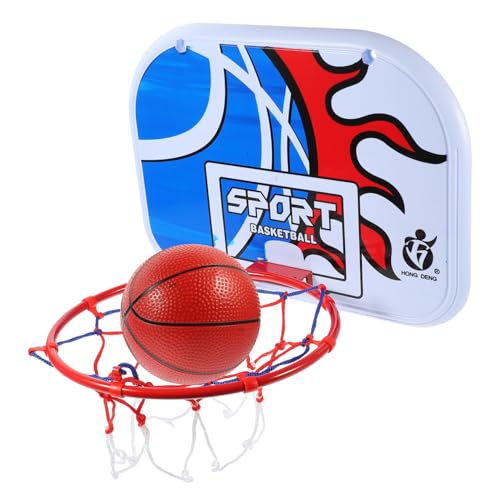 KONTONTY 1 Satz Wandhängender Basketballständer Basketballkorb-Spiel Kinder-basketballkorb Im Freien Mini-basketballkorb Wandmontierter Basketballrahmen Kinderbasketball Spielzeug Blue von KONTONTY