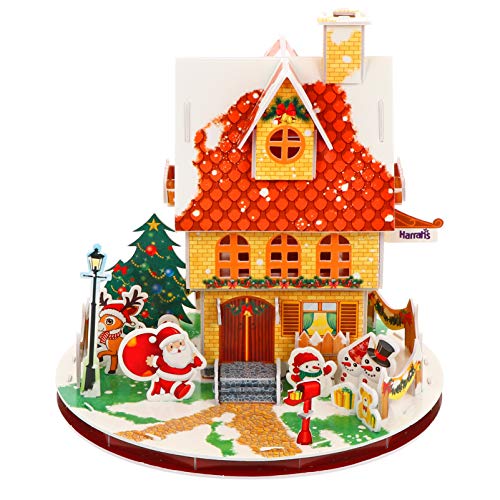 KONTONTY 1 Satz Weihnachtshäuschen 3D-weihnachtshaus-Puzzle Weihnachtskabinen-Puzzle Weihnachtsrätsel Weihnachtspuzzle 3D-weihnachtspuzzle Weihnachtspuzzle- 3D-Puzzle Papier von KONTONTY