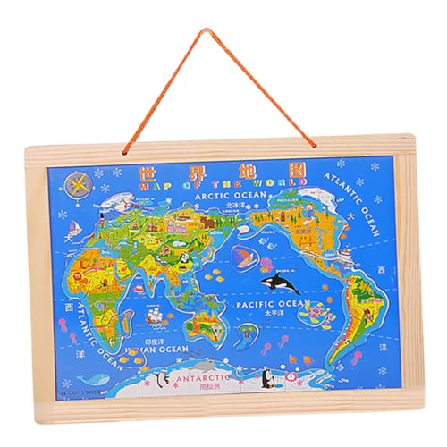 KONTONTY Weltkarten-Puzzle-Set Für Kinder 2-in-1 China-Karte Kognitives Holzspielzeug Mit Doppeltem Karten-Design Zum Lernen Und Spaß KONTONTY Weltkarten-Puzzle-Set Für Kinder 2-in-1 China-Karte Kognitives Holzspielzeug Mit Doppeltem Karten-Design Zum Lernen Und Spaß von KONTONTY