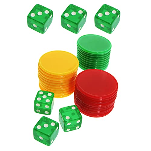 KONTONTY 1 Satz Würfel-Chip-Set Schnappkarten Pokerwürfel Pokerkarten tragbare Pokerchips unterhaltungsspiele Spiele für draußen Toy Spielzubehör verschleißfeste Pokerchips Kunststoff Acryl von KONTONTY