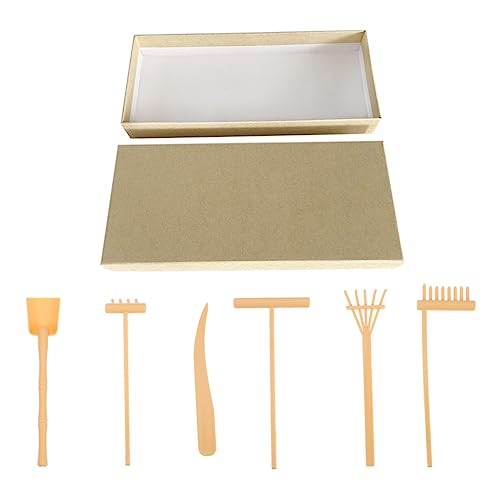 KONTONTY 1 Satz Zen-sandrechen-Set Mini-rechen Für Zen-Garten Bausatz Mini-Zen-sandrechen Meditationsfelsen-Sand-gartengeräte Tiere Handhaben Zen-gartengeräte Schaufel Kessel Plastik Yellow von KONTONTY