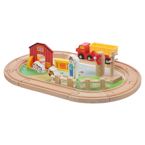 KONTONTY 1 Satz interaktives Spielzeug Kinder holzspielzeug Zug Spielzeug Pädagogisches Spielzeug Kid Toys Animal Toys Spielzeugeisenbahn aus Holz für Kinder lustige Holzeisenbahn hölzern von KONTONTY