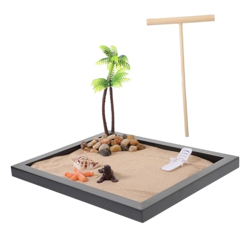 KONTONTY 1 Satz raumdeko Handgemachte Dekoration Sandkasten Mini-Zen-Sandstrand für den Schreibtisch Bürodekoration Sandbox-Figurenmodell Zen-Sandgarten Tischdeko aus Sand Tischschmuck Harz von KONTONTY