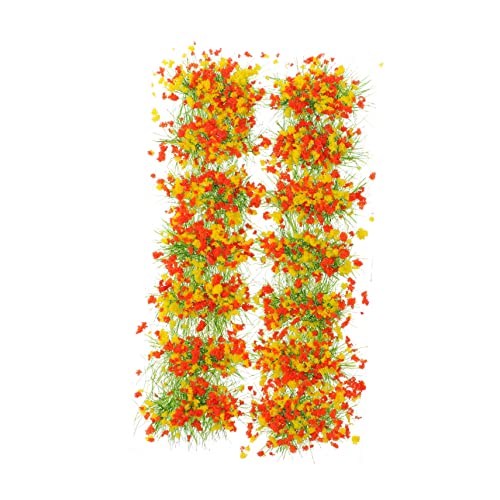 KONTONTY 1 Schachtel Grasschuppen Baumodell Büsche Mikrolandschaftspflanze Kleine Grasbüschel Büsche Für Statisches Landschaftsmodell Grasbüschel Miniatur Modell Gras Kunststoffharz Orange von KONTONTY