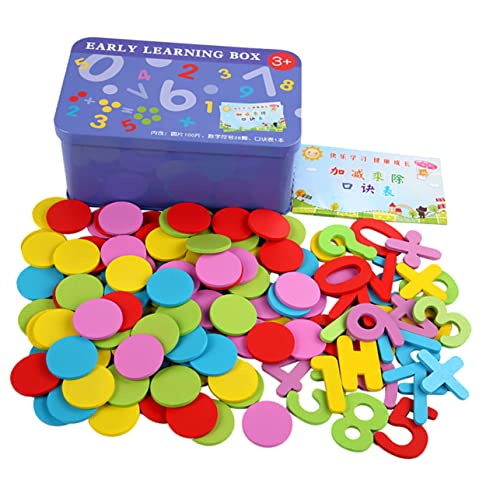 KONTONTY 1 Schachtel Kreis Blatt zählen kindergeburtstags mitgebsel holzspielzeug Educational Toys Kinderspielzeug Zahlenzuordnungsspielzeug Rechenchip für Kinder Mathe-Zählspielzeug Eisen von KONTONTY