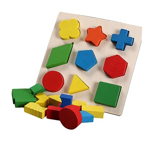 KONTONTY 1 Set 3Pcs Bildungspflicht Für Bausteine ​​Kinderspielzeug Holz Bildung Geometrische Blöcke Geometrische Matching Building Bambus Bambus von KONTONTY