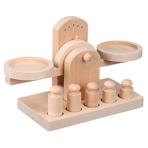 KONTONTY Waage Kinderspielzeug 1 Set Balance Waage Kreatives Lernspielzeug Zur Mathematischen Für Pädagogisches Holzspielzeug Für Das Zählen Und Wiegen von KONTONTY