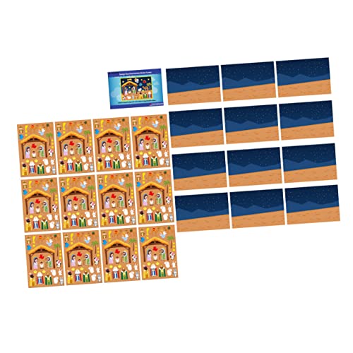 KONTONTY 1 Set Christliches Krippen Outfit Raumdekoration Ornament Für Aufkleber Bücher Für Mädchen Weihnachtskarte Aufkleber Puzzle Spielzeug Rayan Spielzeug Für Kinder DIY von KONTONTY