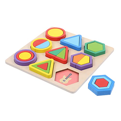 KONTONTY Baby Spielzeug Montessori Geometrische Formen Holzpuzzles 1 Set Geometrische Holzbausteine Für Kleinkinder Lernspielzeug Form Puzzle Zur Frühkindlichen Bildung Ideales Für Ab 1 Jahr von KONTONTY