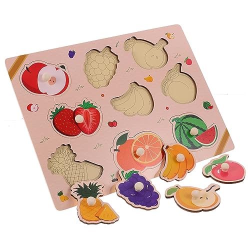 KONTONTY Pädagogisches Kinder Puzzle 3-9 Jahre Alt Obst Holz Puzzle Vorschule Lernspielzeug Set von KONTONTY