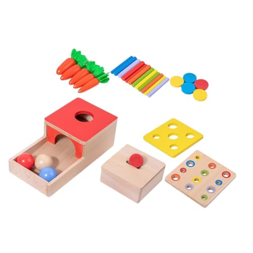 KONTONTY 1 Set Montessori Holzspielzeug Für Kleinkinder Lernspielzeug Zur Der Feinmotorik Spielwürfel Mit Drehbaren Elementen Ideal Für Vorschulkinder Ab 2 Jahren Nachhaltig von KONTONTY