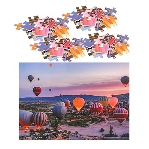 KONTONTY 1 Set Puzzle Spielzeug Landschaftspapier Puzzle Bunte Heißluftballon Pädagogisches Spielzeug von KONTONTY