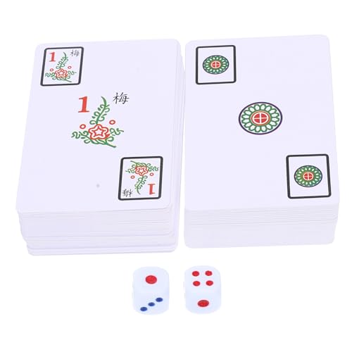 KONTONTY 1 Set Reise Mahjong Kacheln Mahjong Karte Reisespielzeug Spielbedarf Reise Tischspiel Mahjong Karte Chinesisches Mahjong Kartenspielzeug Reise Mahjong Kartenspielzeug von KONTONTY