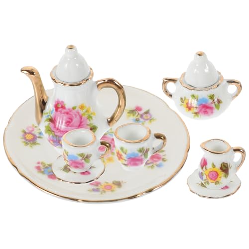 KONTONTY 1 Set Tea Töpfe Keramik Mini Und Teebassen Miniatur Tee Tassen Zubehör Accessoires von KONTONTY