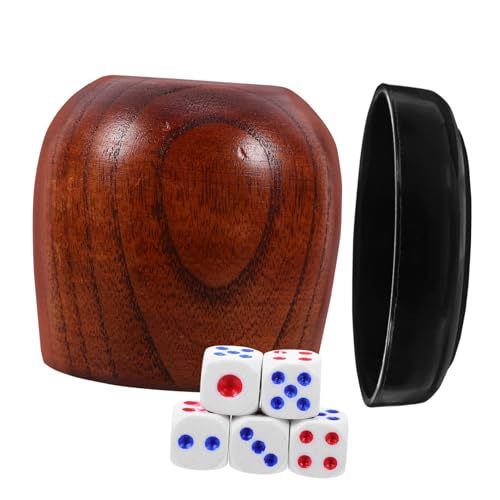 KONTONTY 1 Set Würfelbecher Set Aus Holz Würfelbecher Holzwürfelbecher Würfelzubehör Party Würfelbecher Brettspiel Zubehör Abgerundete Cornor Würfel Bar Würfelbecher Spiel von KONTONTY