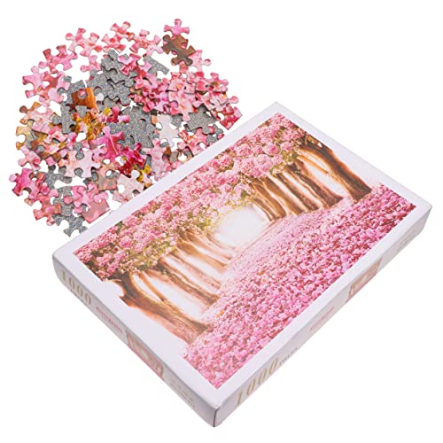 KONTONTY 1 Stück 1000 Kirschblüten-Puzzle 1000 Rätsel Für Rätsel Für Rätsel Für Erwachsene Hundepuzzle Kinderpuzzle Puzzles Rätselschoner Puzzlematte Kirschbaum-Puzzle Rosa von KONTONTY