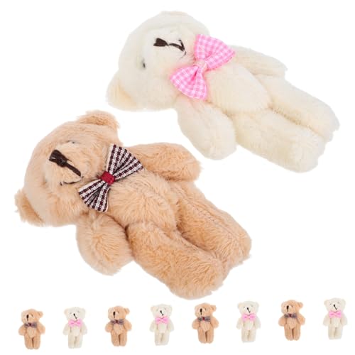 KONTONTY 10 Stück Mini Plüschbärenpuppe Mit Gelenk Pelziges Puppenspielzeug Winziges Bärenspielzeug Minibärenpuppe Tierschlüsselanhänger Schöne Minibärenfiguren Minibärendekor von KONTONTY