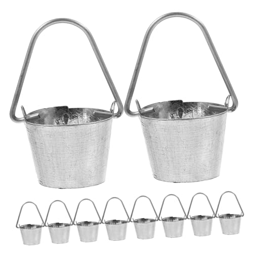 KONTONTY 10 Stück Teiliges Mini Metall Eimer mit Griff Vielseitige Miniatur Kübel für Puppenhaus und Garten Dekoration Kleine Metallbehälter für DIY Landschaftsbau und Mini Garten KONTONTY 10 Stück Teiliges Mini Metall Eimer mit Griff Vielseitige Miniatur Kübel für Puppenhaus und Garten Dekoration Kleine Metallbehälter für DIY Landschaftsbau und Mini Garten von KONTONTY