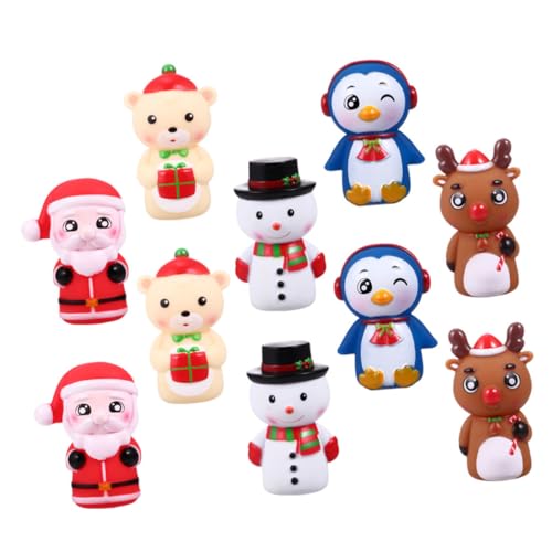 KONTONTY 10 Stück Weihnachts Fingerpuppen Badespielzeug Für Kinder Im Alter Von 4–8 Jahren Fingerpuppen Für Fingerpuppe Weihnachten Weihnachtsmann Fingerpuppe Weihnachts Goodie Bag von KONTONTY