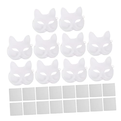 KONTONTY 10 Stück Weiße Fuchsgesicht-masken aus Papier Blanko DIY zum Bemalen Halbes Tiergesicht mit Schwarzen Augen-netzen Leicht Atmungsaktiv für Fasching Halloween Kostümfeste KONTONTY 10 Stück Weiße Fuchsgesicht-masken aus Papier Blanko DIY zum Bemalen Halbes Tiergesicht mit Schwarzen Augen-netzen Leicht Atmungsaktiv für Fasching Halloween Kostümfeste von KONTONTY
