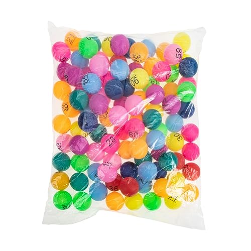 KONTONTY 100St Farbe Zahlenball plastikball kunststoffball playhome Zahlenlotterie Kleine Tombola-Bälle Spielzähler Pongbälle Anzahl Lottokugeln Unterhaltungskugeln aus Kunststoff Colorful von KONTONTY