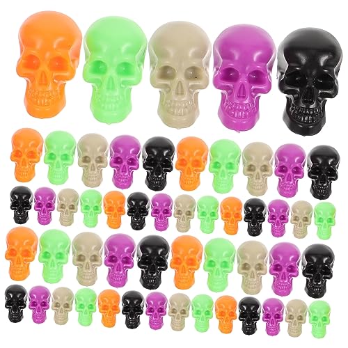 KONTONTY 100st Halloween-totenkopfdekoration Skelett Kniffliges Dekor Mit Halloween-figuren Schädelskulptur Gefälschte Schädelmodelle Halloween-streich-requisite Stütze Plastik von KONTONTY