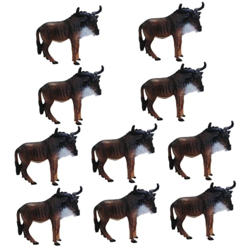 KONTONTY 10St Afrikanisches GNU-Modell Tierwelt maßstabsgetreue Modelltiere Tiere Figur Wildtierfiguren Kinderspielzeug dekorative Modelle GNU-Spielzeug GNU-Figur GNU-Dekor für Zuhause PVC von KONTONTY