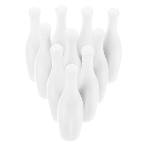 KONTONTY 10St Bowlingkugel Bowling Set bowlen Set Bowling-Set Bowling- für Zuhause Tisch-Curling-Spiel Gadgets Bowlingnadel für Spiel Mini-Bowling-Pin die Hüften Weiß von KONTONTY