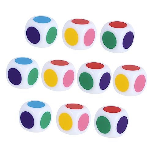 KONTONTY 10pcs Gedruckt Würfel Set 16mm Jungen und Mädchen Zählen Würfel Pädagogisches Spielzeug Farbe Anerkennung von KONTONTY