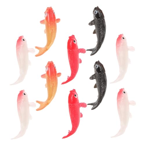 KONTONTY 10St Puppenhaus-Modell winzige Goldfischfiguren Feengartentier Mini-Fischfiguren Miniatur-Goldfischfiguren Mini-Karpfenfiguren kleine Fische Aquarienbedarf Fisch Zeug Plastik von KONTONTY