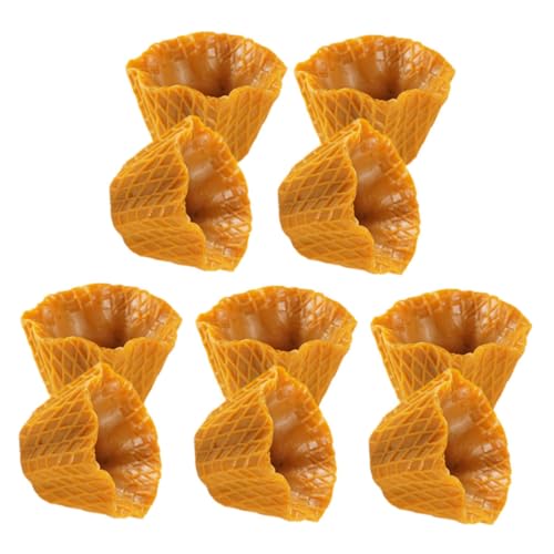 KONTONTY 10St Simulationskegel Eistüte aus Kunststoff Mini-Snackkegel gefälschte Eistüte Ice Cream Cones Eiswaffel Charme Mini-Food-Spielzeug Mais Modell Frühlingsrolle Behälter Kind PVC von KONTONTY